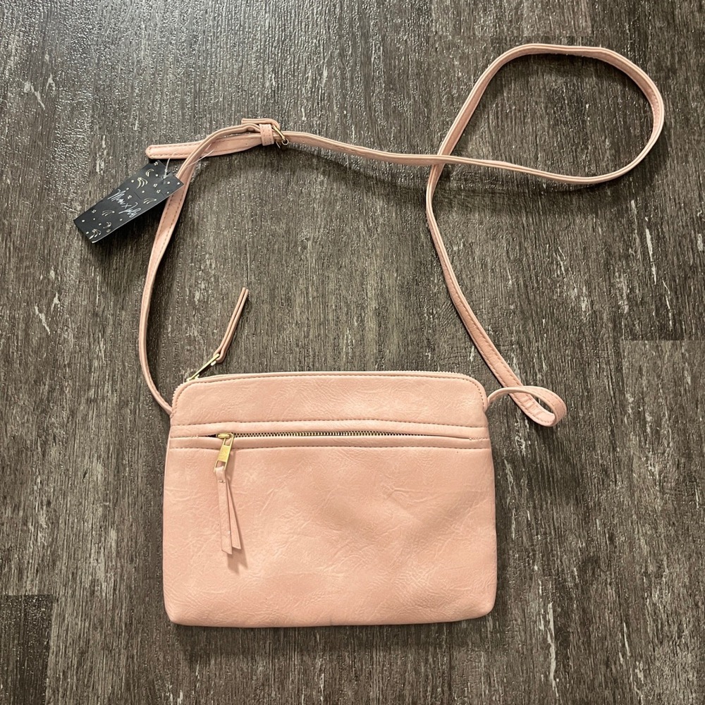 Mimi x Jules Pink Faux Leather Crossbody Bag Women Purse